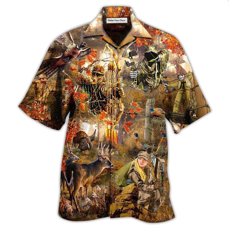 Hawaiian Shirt / Adults / S Hunting Bow And Arrow Were The History Of Mankind Cool - Hawaiian Shirt - Reefox