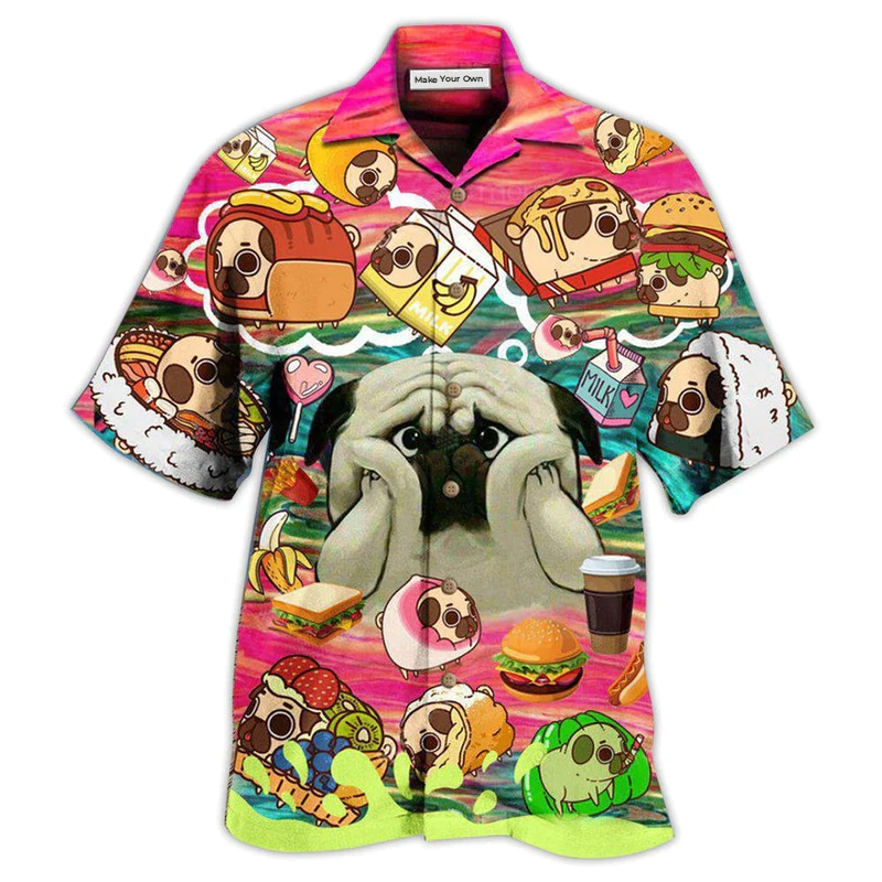 Hawaiian Shirt / Adults / S Pug Dog What If I Become Foods - Hawaiian Shirt - Reefox