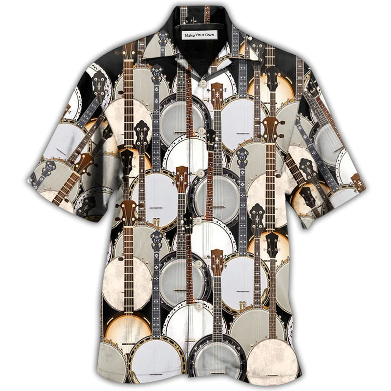 Hawaiian Shirt / Adults / S Banjo Love Music Pattern - Hawaiian Shirt - Reefox