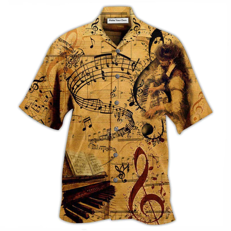 Hawaiian Shirt / Adults / S Piano Music Where Words Fail Music Speaks - Hawaiian Shirt - Reefox