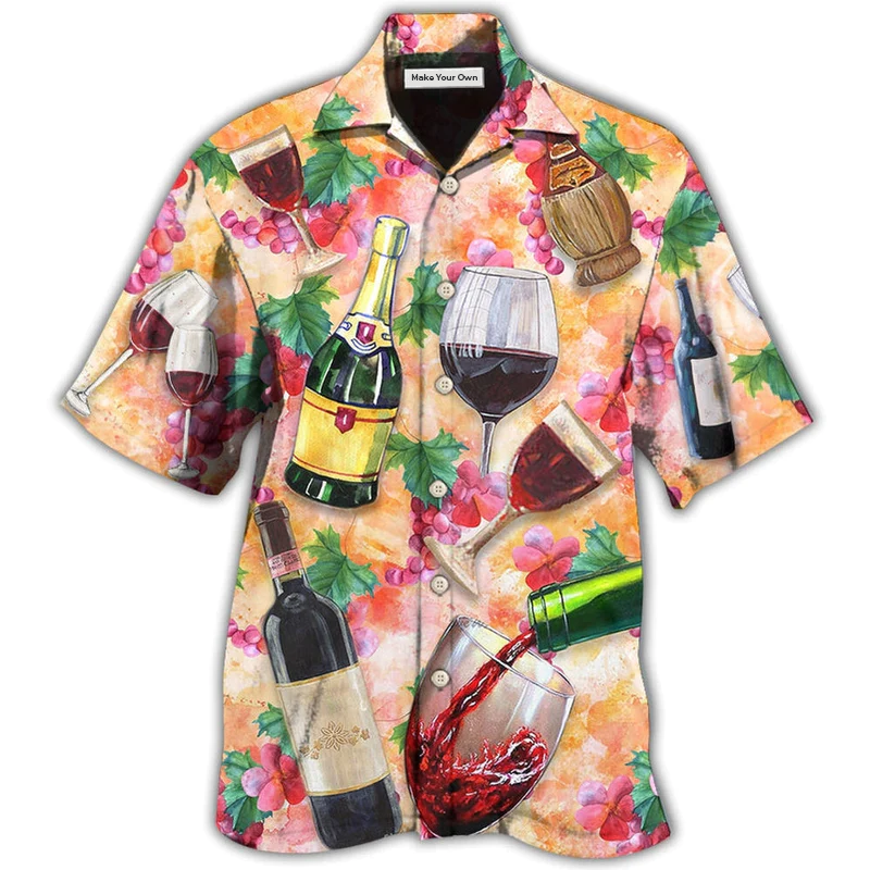 Hawaiian Shirt / Adults / S Wine Drinking Wine Colorful Style - Hawaiian Shirt - Reefox