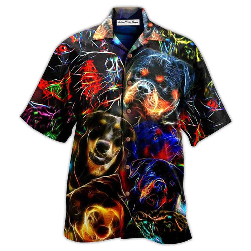 Hawaiian Shirt / Adults / S Rottweiler Dogs Bubby Style - Hawaiian Shirt - Reefox