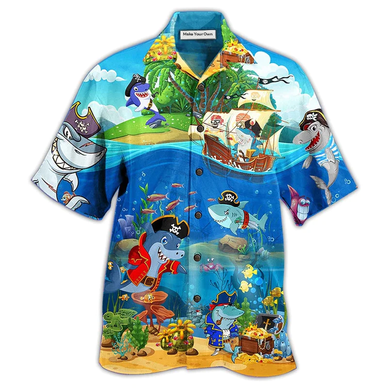 Hawaiian Shirt / Adults / S Shark Amazing Pirate Sharks - Hawaiian Shirt - Reefox