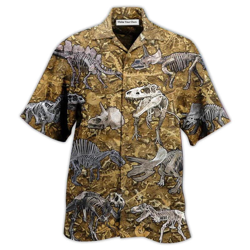 Hawaiian Shirt / Adults / S Dinosaur Cool Bone Style - Hawaiian Shirt - Reefox