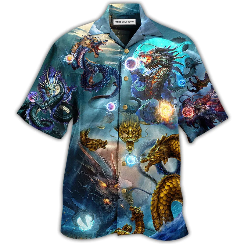 Hawaiian Shirt / Adults / S Dragon Love Life So Cool - Hawaiian Shirt - Reefox