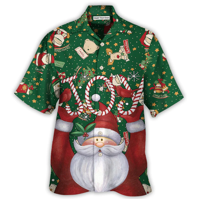 Hawaiian Shirt / Adults / S Christmas Santa Claus Lover Joy Green Style - Hawaiian Shirt - Reefox