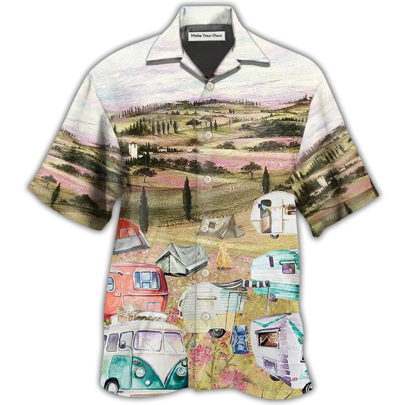 Hawaiian Shirt / Adults / S Camping Immense Meadow Art - Hawaiian Shirt - Reefox