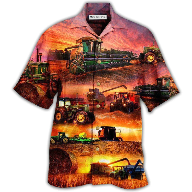 Hawaiian Shirt / Adults / S Tractor Farm The Harvest Is Great And Plentiful - Hawaiian Shirt - Reefox
