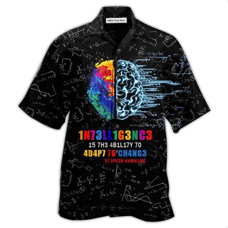 Hawaiian Shirt / Adults / S Intelligence Funny Black Style - Hawaiian Shirt - Reefox