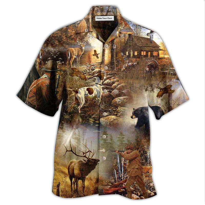 Hawaiian Shirt / Adults / S Hunting Rise Shine It's Hunting Time Cool - Hawaiian Shirt - Reefox