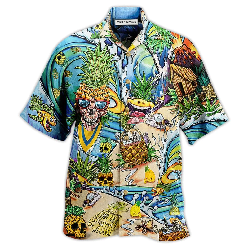Hawaiian Shirt / Adults / S Skull Pineapple Fruit Amazing - Hawaiian Shirt - Reefox