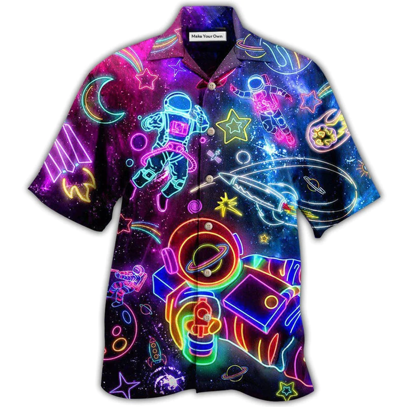 Hawaiian Shirt / Adults / S Astronaut Galaxy Escape To The Stars - Hawaiian Shirt - Reefox