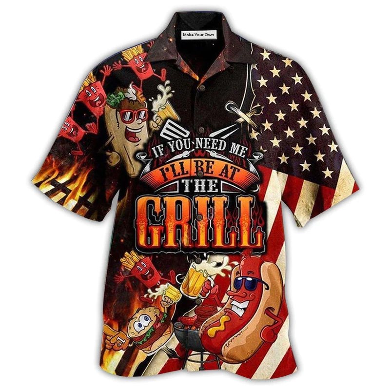 Hawaiian Shirt / Adults / S Food Barbecue I Will Be At The Grill Cool - Hawaiian Shirt - Reefox