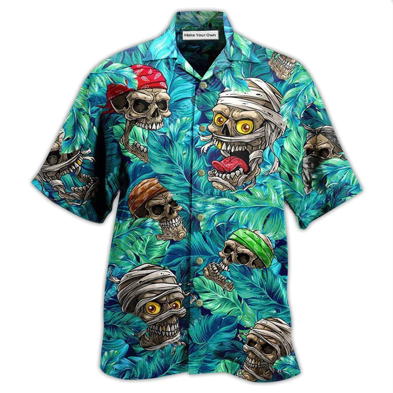 Hawaiian Shirt / Adults / S Skull Hide And Seek Tropical Leaf - Hawaiian Shirt - Reefox