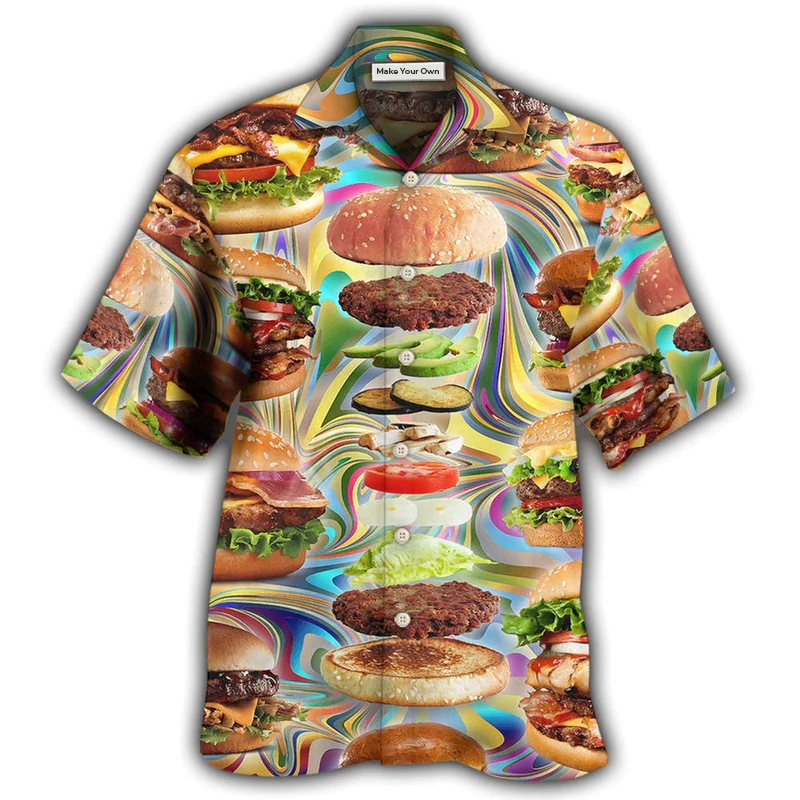 Hawaiian Shirt / Adults / S Food Lover My Love Is For Hamburger - Hawaiian Shirt - Reefox