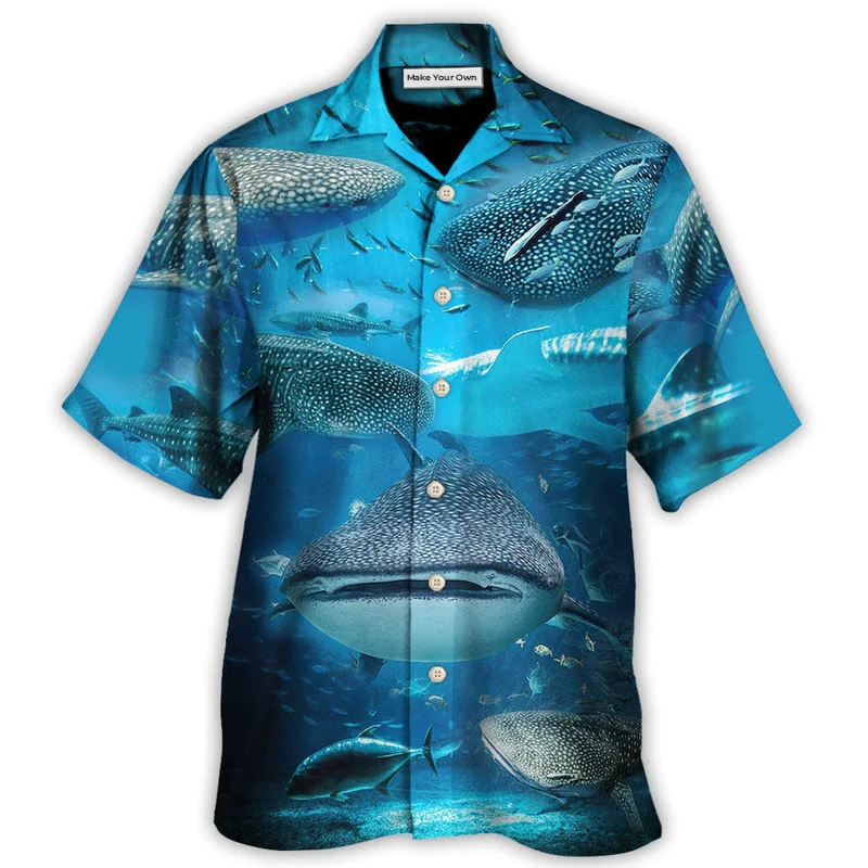 Hawaiian Shirt / Adults / S Shark - Swim With Whale Sharks - Hawaiian Shirt - Reefox