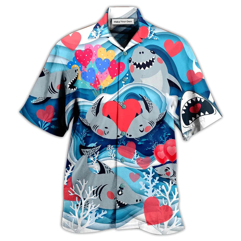 Hawaiian Shirt / Adults / S Shark Couple Love Style - Hawaiian Shirt - Reefox