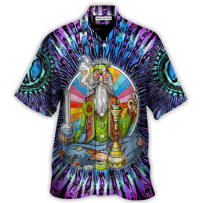 Hawaiian Shirt / Adults / S Hippie Stoner Peace Love - Hawaiian Shirt - Reefox