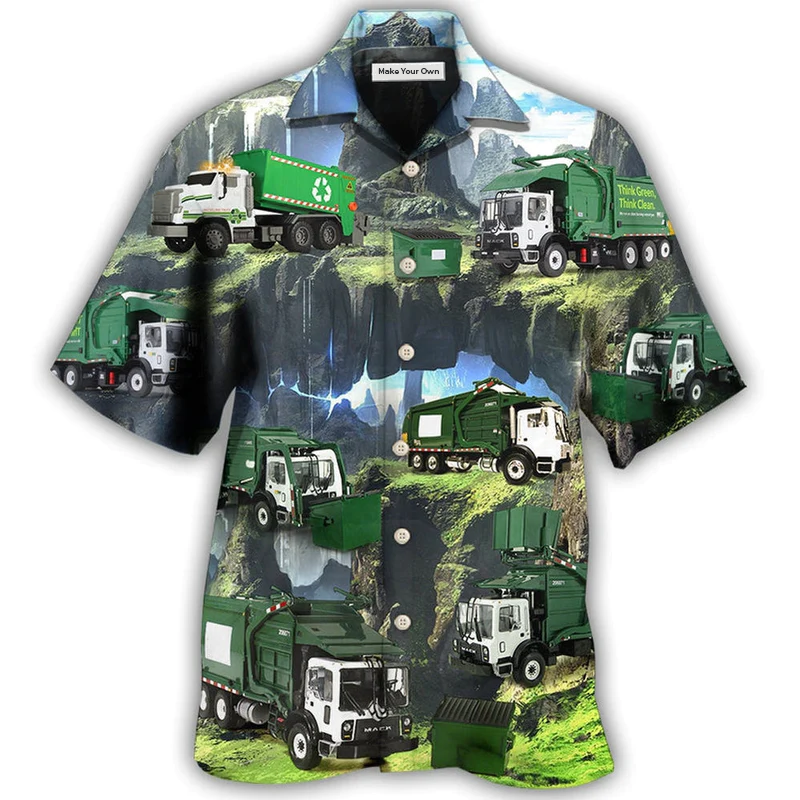 Hawaiian Shirt / Adults / S Truck US Waste Collector Style - Hawaiian Shirt - Reefox