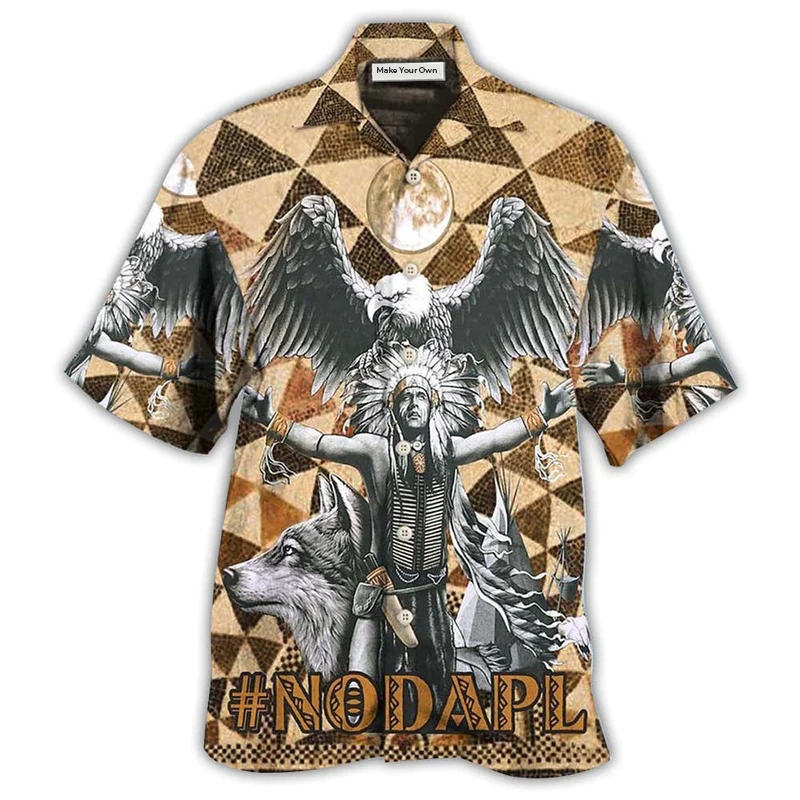 Hawaiian Shirt / Adults / S Native American Man And Eagle Strong - Hawaiian Shirt - Reefox