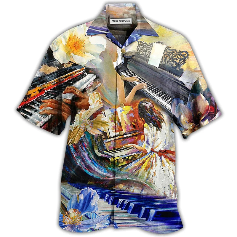 Hawaiian Shirt / Adults / S Piano Music Love Piano Forever - Hawaiian Shirt - Reefox