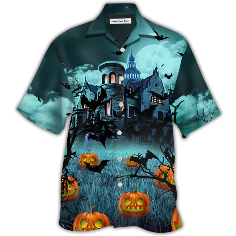 Hawaiian Shirt / Adults / S Halloween Night Dark Pumpkin - Hawaiian Shirt - Reefox