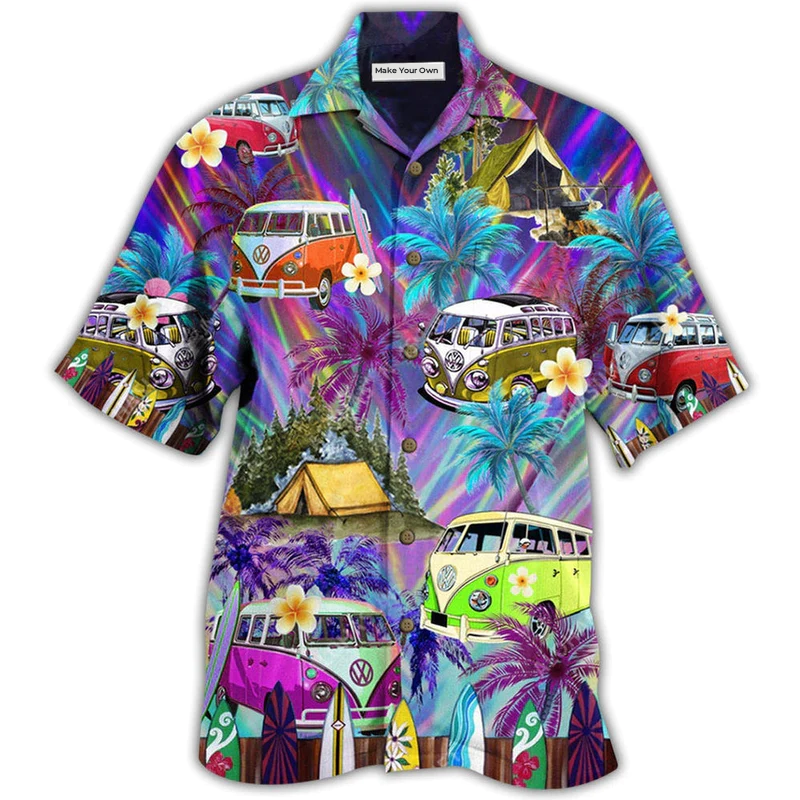 Hawaiian Shirt / Adults / S Hippie Bus Go Every Where Tropical Style - Hawaiian Shirt - Reefox