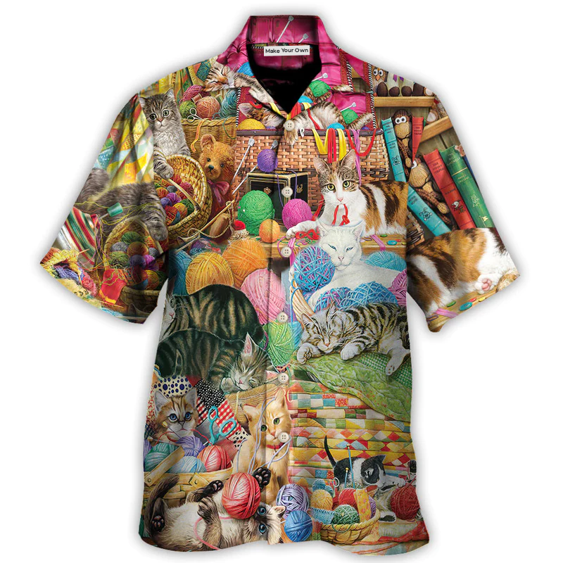 Cat Knitting Is Kinda My Thing - Hawaiian Shirt - Reefox