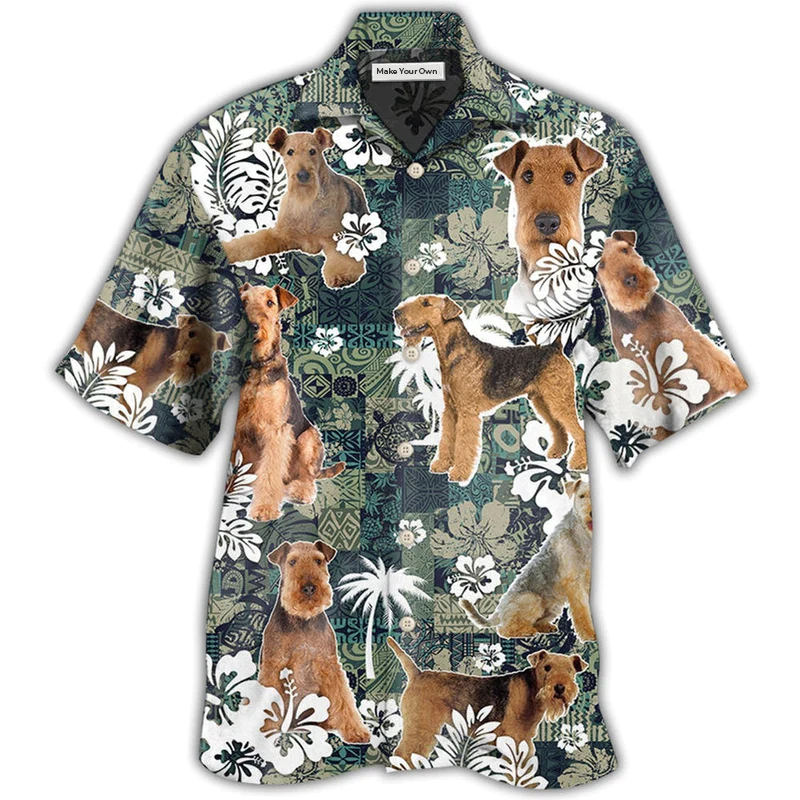 Hawaiian Shirt / Adults / S Airedale Terrier Dog Lover Tropical - Hawaiian Shirt - Reefox