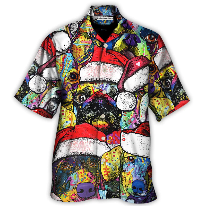 Hawaiian Shirt / Adults / S Christmas Dog Colorful Draw With Love - Hawaiian Shirt - Reefox