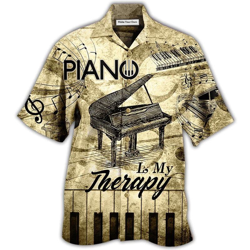 Hawaiian Shirt / Adults / S Piano Music Piano Is My Therapy - Hawaiian Shirt - Reefox