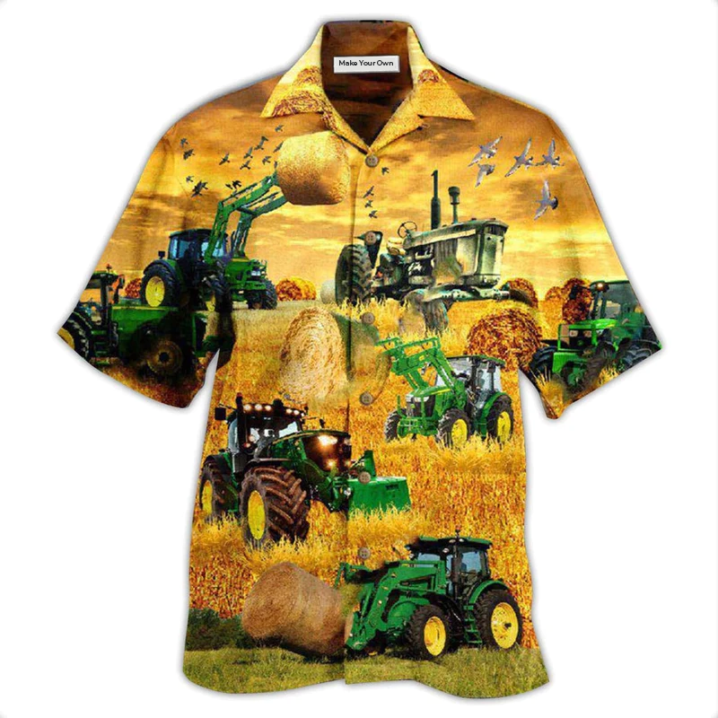 Hawaiian Shirt / Adults / S Tractor Better On The Farm - Hawaiian Shirt - Reefox