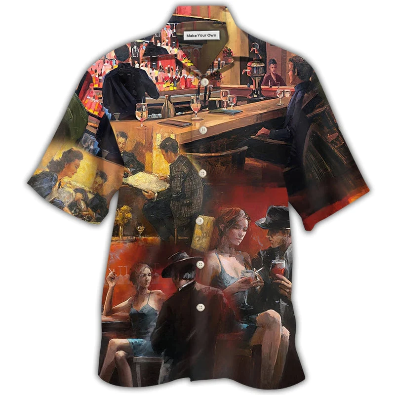 Hawaiian Shirt / Adults / S Wine Drinking Wine Overnight With Friends - Hawaiian Shirt - Reefox