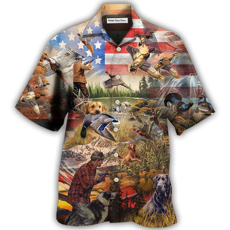 Hawaiian Shirt / Adults / S Hunting Independence Day Mallard Duck - Hawaiian Shirt - Reefox
