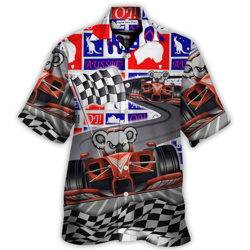 Koala Racing Formula One Car Racing Australian Vibe - Hawaiian Shirt - Reefox