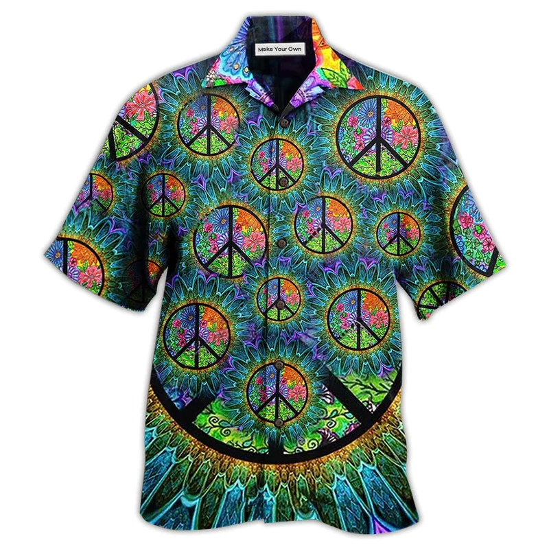 Hawaiian Shirt / Adults / S Hippie Peace Life Color - Hawaiian Shirt - Reefox