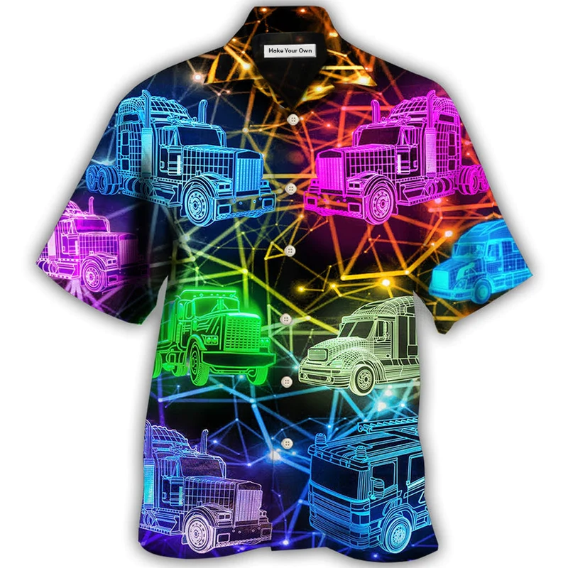 Truck Neon Colorful Style - Hawaiian Shirt - Reefox