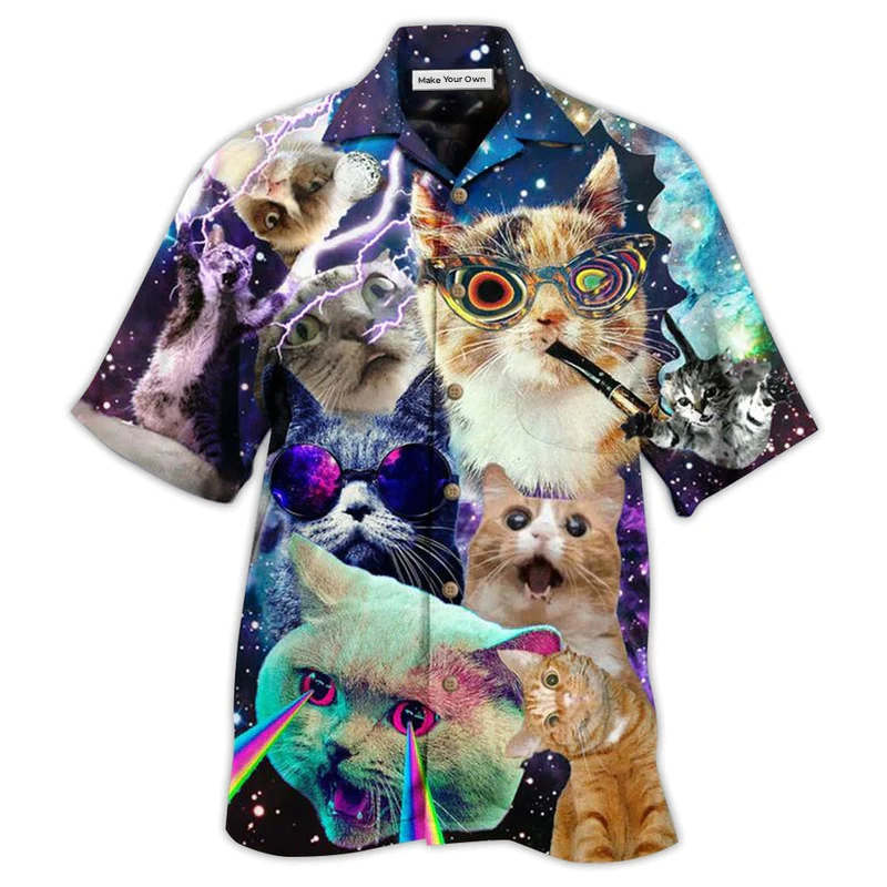 Hawaiian Shirt / Adults / S Cat The Battle Flying Cat - Hawaiian Shirt - Reefox