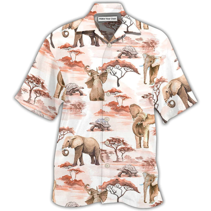 Hawaiian Shirt / Adults / S Elephant Cute Elephant Africa - Hawaiian Shirt - Reefox