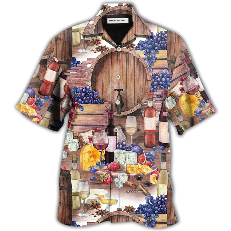 Hawaiian Shirt / Adults / S Wine Grape Wine Art - Hawaiian Shirt - Reefox