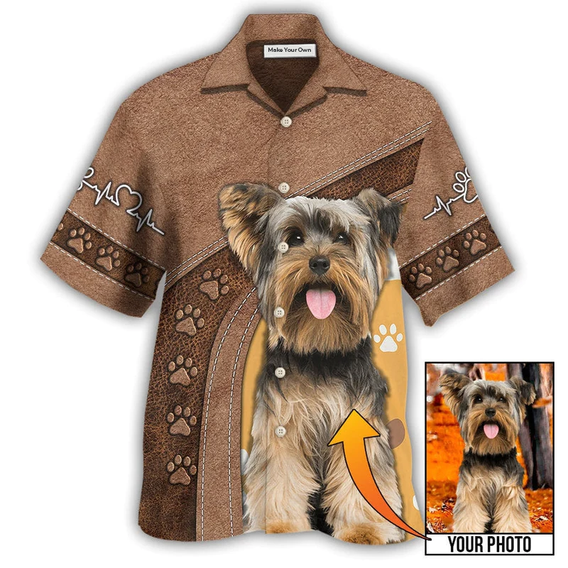 Yorkshire Terrier / Adults / S Dog Paw Various Style Custom Photo Personalized - Hawaiian Shirt - Reefox