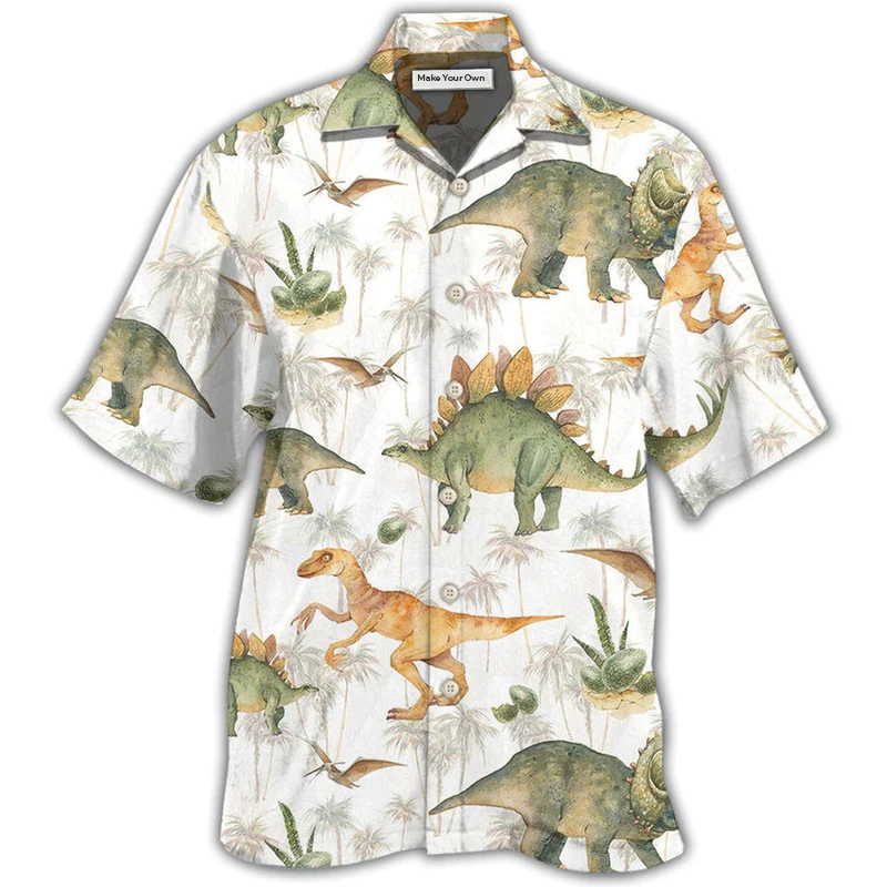 Hawaiian Shirt / Adults / S Dinosaur Strong Big Tropical Style - Hawaiian Shirt - Reefox