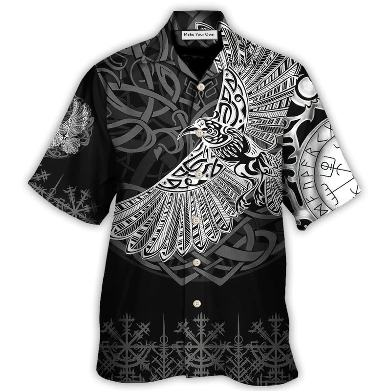 Hawaiian Shirt / Adults / S Viking Raven Valhalla Norse - Hawaiian Shirt - Reefox