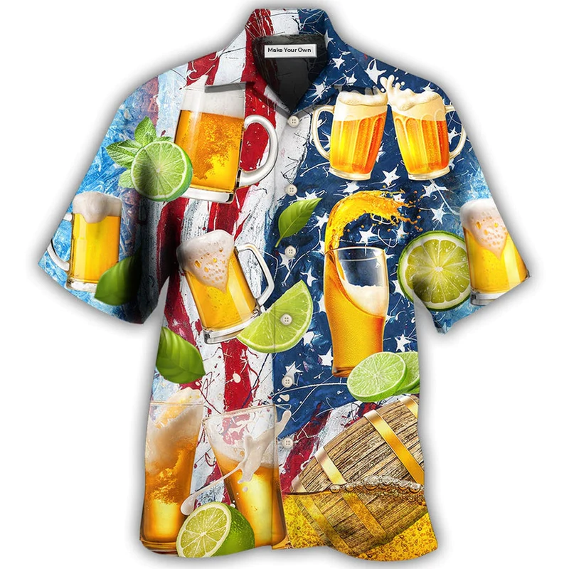 Hawaiian Shirt / Adults / S Beer Independence Day - Hawaiian Shirt - Reefox
