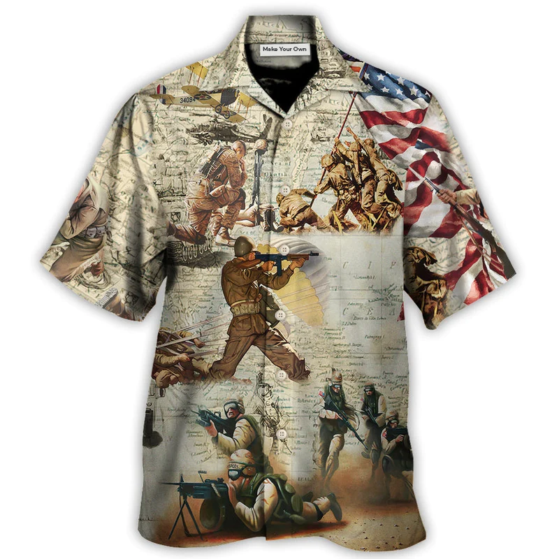 Hawaiian Shirt / Adults / S Veteran Memory Soldier's Prayer - Hawaiian Shirt - Reefox