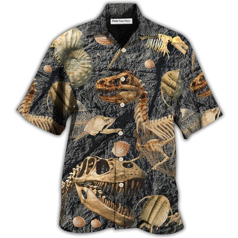 Hawaiian Shirt / Adults / S Dinosaur Fossils Collection - Hawaiian Shirt - Reefox