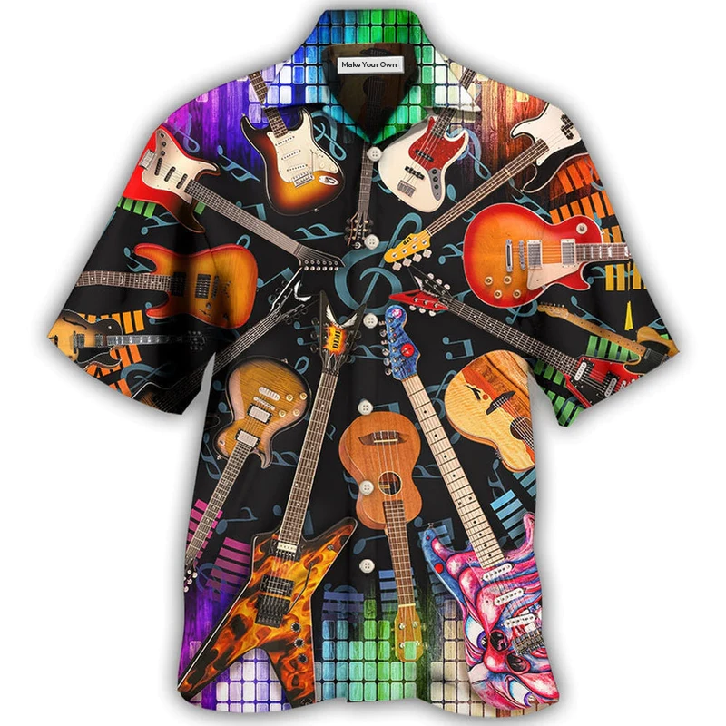 Hawaiian Shirt / Adults / S Guitar Love Music Style - Hawaiian Shirt - Reefox