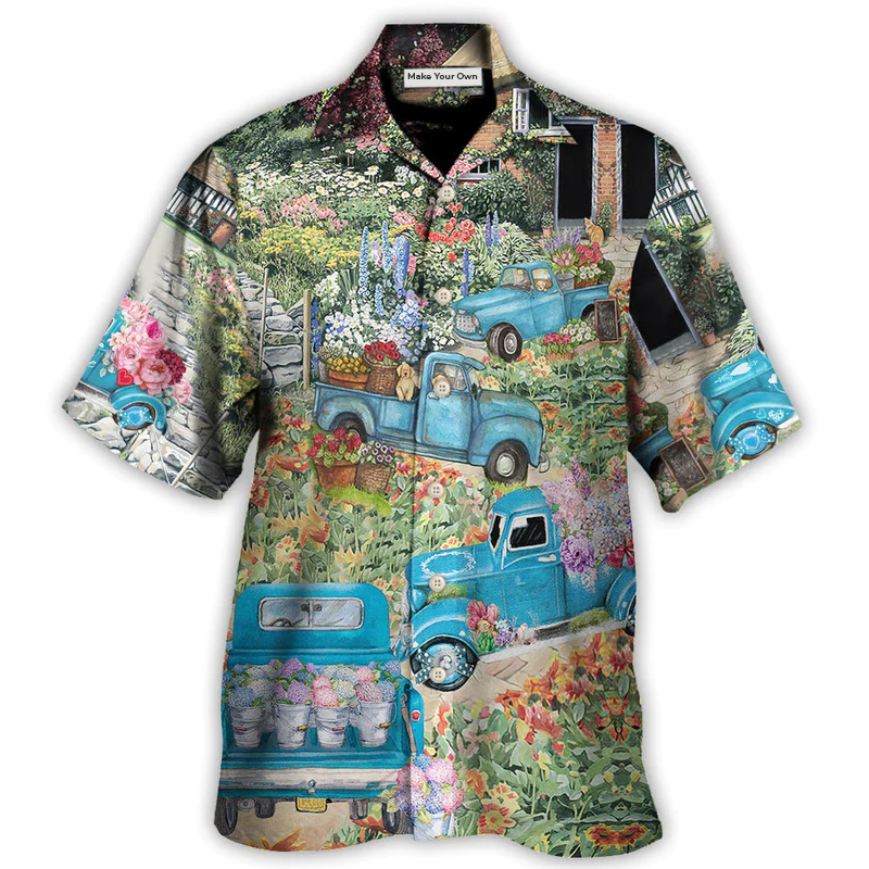 Hawaiian Shirt / Adults / S Truck Delivery Happiness Flower Around Town - Hawaiian Shirt - Reefox