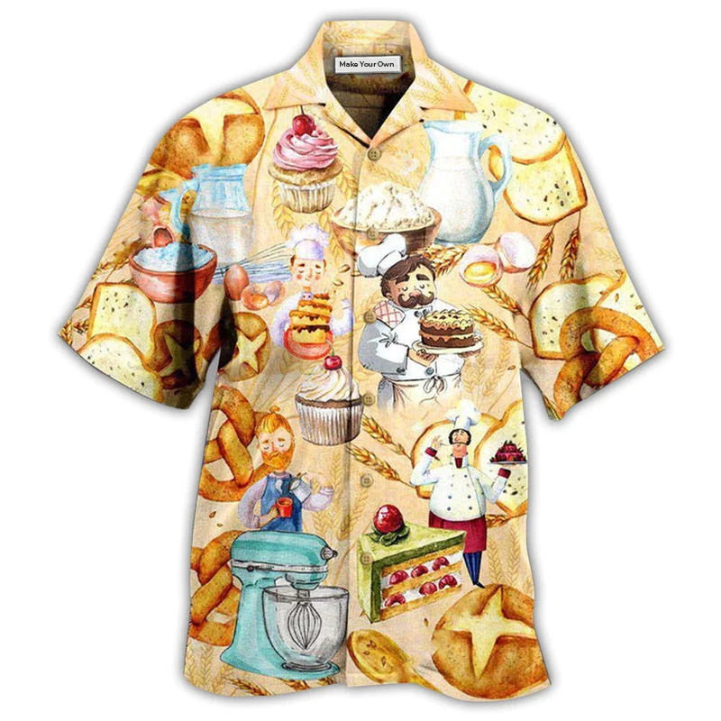 Hawaiian Shirt / Adults / S Food Love At First Bite Bakery Cool - Hawaiian Shirt - Reefox