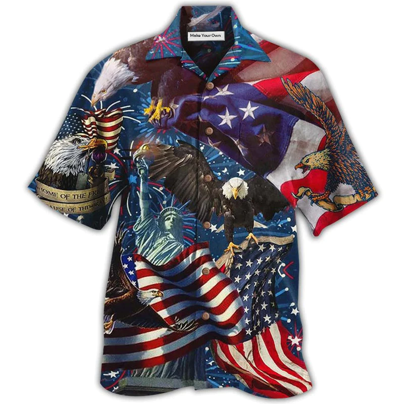 Hawaiian Shirt / Adults / S America Eagle Victory Love - Hawaiian Shirt - Reefox